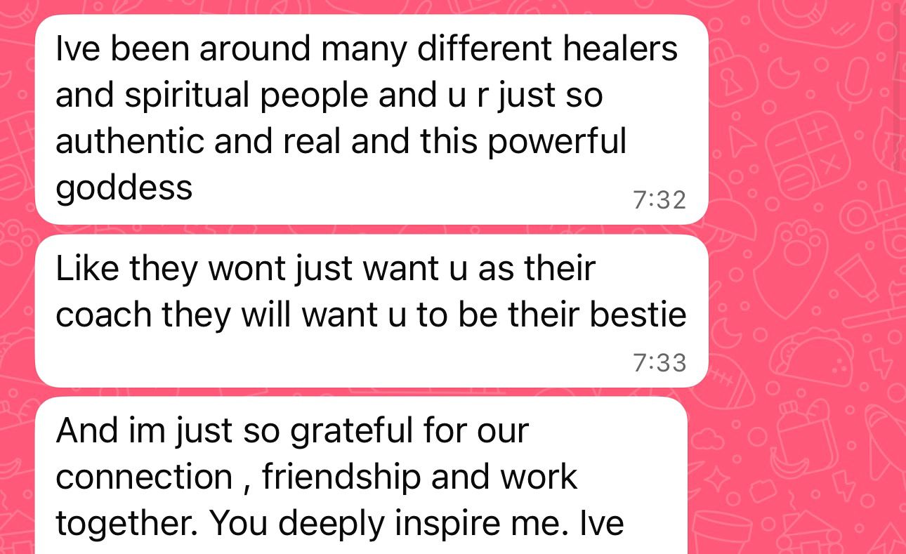 Client message: You are so authentic and real and this powerful goddess